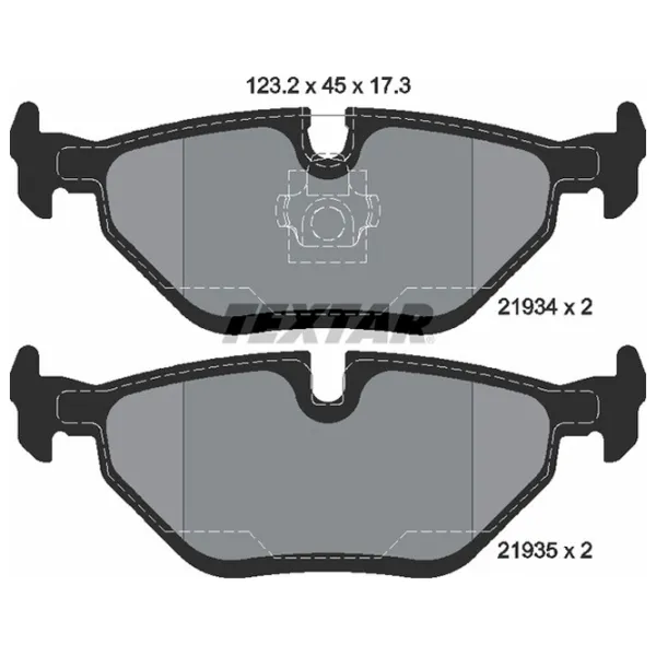 Тормозные колодки Textar 2193402 задние/ дисковые photo 2 Тормозные колодки Textar 2193402 задние/ дисковые photo 2