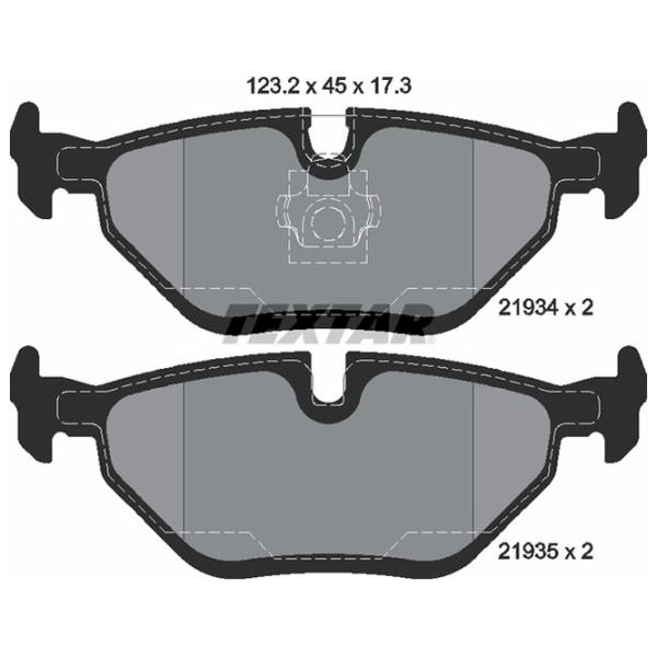 Тормозные колодки Textar 2193402 задние/ дисковые photo 2 Тормозные колодки Textar 2193402 задние/ дисковые photo 2