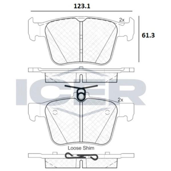 Тормозные колодки Icer 182098 задние/ дисковые photo 2 Тормозные колодки Icer 182098 задние/ дисковые photo 2