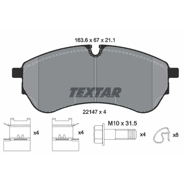 Plăcuțe de frână Textar 2214701 spate/ disk photo 2 Plăcuțe de frână Textar 2214701 spate/ disk photo 2