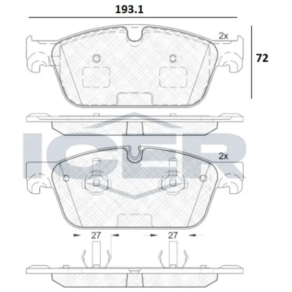 Тормозные колодки Icer 182104 передние/ дисковые photo 2