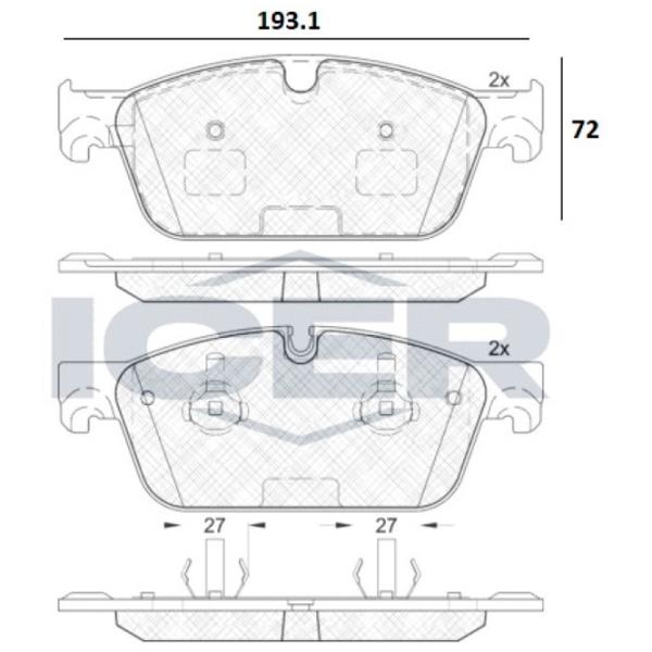 Тормозные колодки Icer 182104 передние/ дисковые photo 2