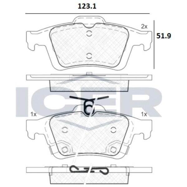 Тормозные колодки Icer 182106 задние/ дисковые photo 2