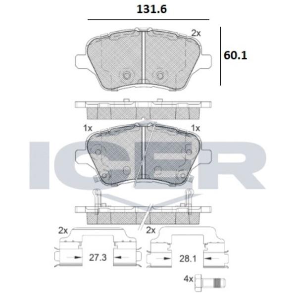 Plăcuțe de frână Icer 182108-203 față/ disk photo 2