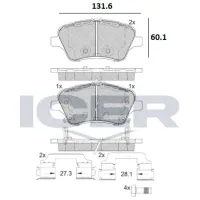Plăcuțe de frână Icer 182108-203 față/ disk photo 2