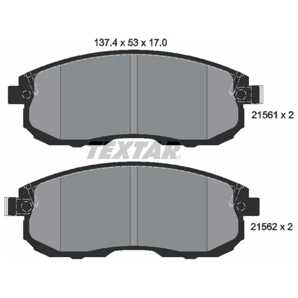 Plăcuțe de frână Textar 2156201 față/ disk photo 2 Plăcuțe de frână Textar 2156201 față/ disk photo 2