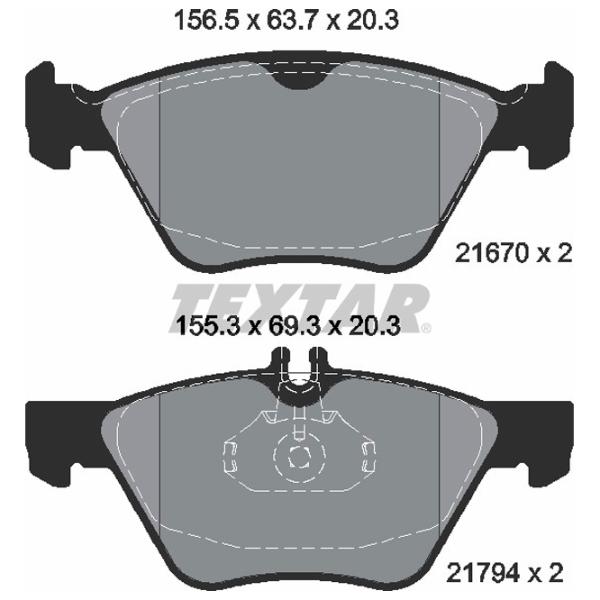 Plăcuțe de frână Textar 2167001 față/ disk photo 2 Plăcuțe de frână Textar 2167001 față/ disk photo 2