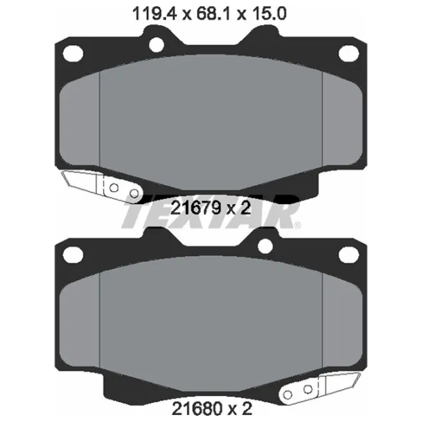 Тормозные колодки Textar 2168001 передние/ дисковые photo 2 Тормозные колодки Textar 2168001 передние/ дисковые photo 2