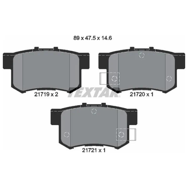 Тормозные колодки Textar 2171901 задние/ дисковые photo 2 Тормозные колодки Textar 2171901 задние/ дисковые photo 2