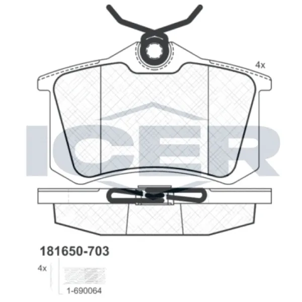 Тормозные колодки Icer 181650-703 задние/ дисковые photo 2 Тормозные колодки Icer 181650-703 задние/ дисковые photo 2