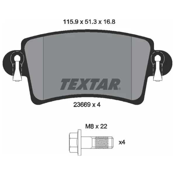 Тормозные колодки Textar 2366901 задние/ дисковые photo 2 Тормозные колодки Textar 2366901 задние/ дисковые photo 2