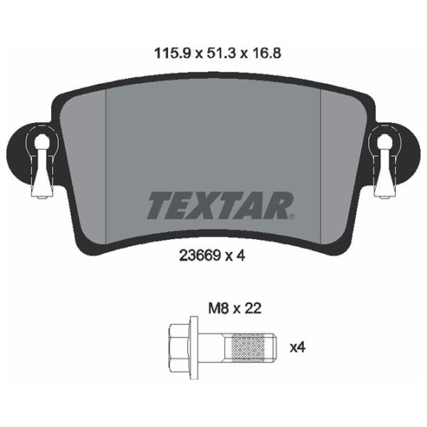 Тормозные колодки Textar 2366901 задние/ дисковые photo 2 Тормозные колодки Textar 2366901 задние/ дисковые photo 2