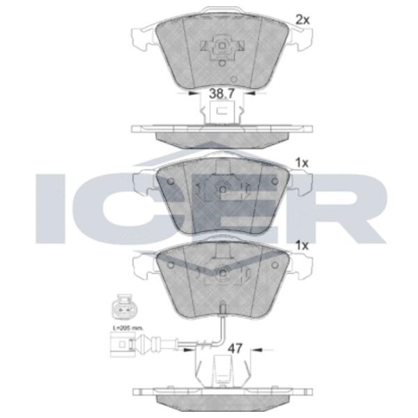 Plăcuțe de frână Icer 181653 față/ disk photo 2