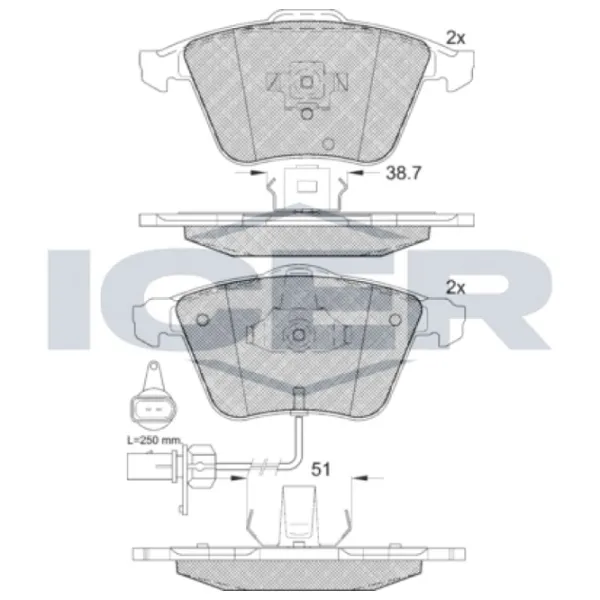 Plăcuțe de frână Icer 181654 față/ disk photo 3