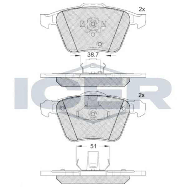 Тормозные колодки Icer 181655 передние/ дисковые photo 2 Тормозные колодки Icer 181655 передние/ дисковые photo 2