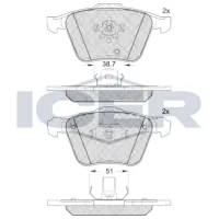 Plăcuțe de frână Icer 181655 față/ disk photo 2