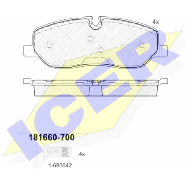 Тормозные колодки Icer 181660-700 передние/ дисковые photo 2 Тормозные колодки Icer 181660-700 передние/ дисковые photo 2