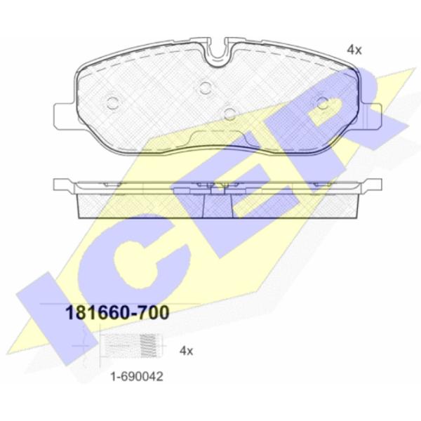 Тормозные колодки Icer 181660-700 передние/ дисковые photo 2 Тормозные колодки Icer 181660-700 передние/ дисковые photo 2