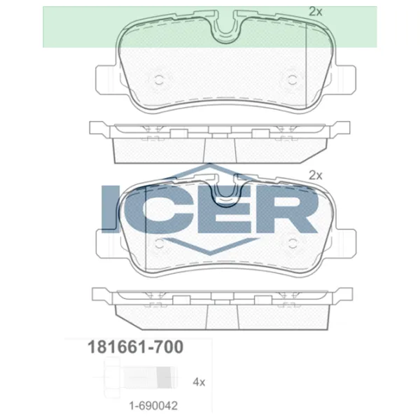 Тормозные колодки Icer 181661-700 задние/ дисковые photo 2