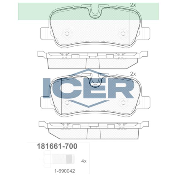 Тормозные колодки Icer 181661-700 задние/ дисковые photo 2