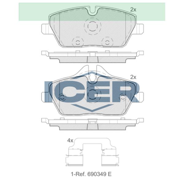 Тормозные колодки Icer 181662-200 передние/ дисковые photo 2