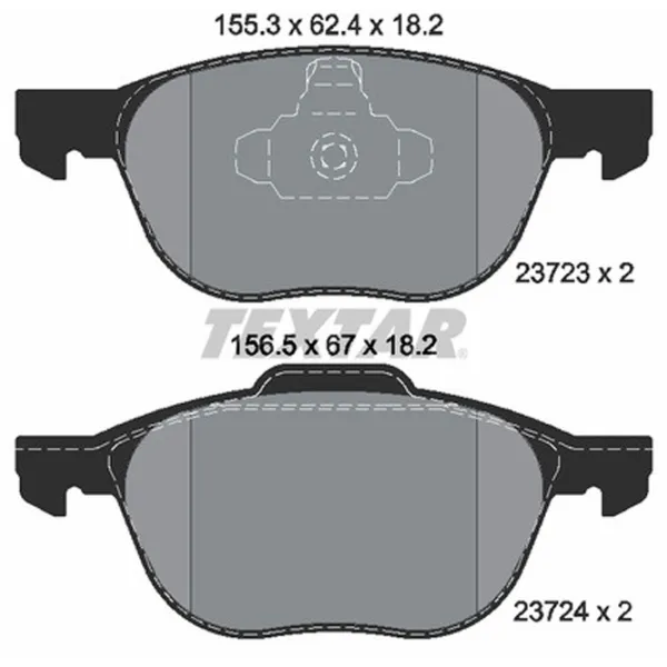 Тормозные колодки Textar 2372301 передние/ дисковые photo 2 Тормозные колодки Textar 2372301 передние/ дисковые photo 2