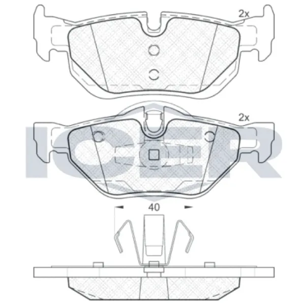 Тормозные колодки Icer 181663 задние/ дисковые photo 2 Тормозные колодки Icer 181663 задние/ дисковые photo 2