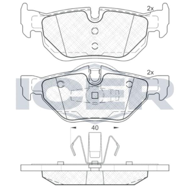 Тормозные колодки Icer 181663 задние/ дисковые photo 2 Тормозные колодки Icer 181663 задние/ дисковые photo 2
