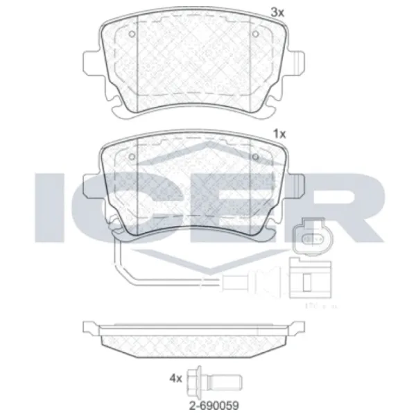Тормозные колодки Icer 181674-203 задние/ дисковые photo 2 Тормозные колодки Icer 181674-203 задние/ дисковые photo 2