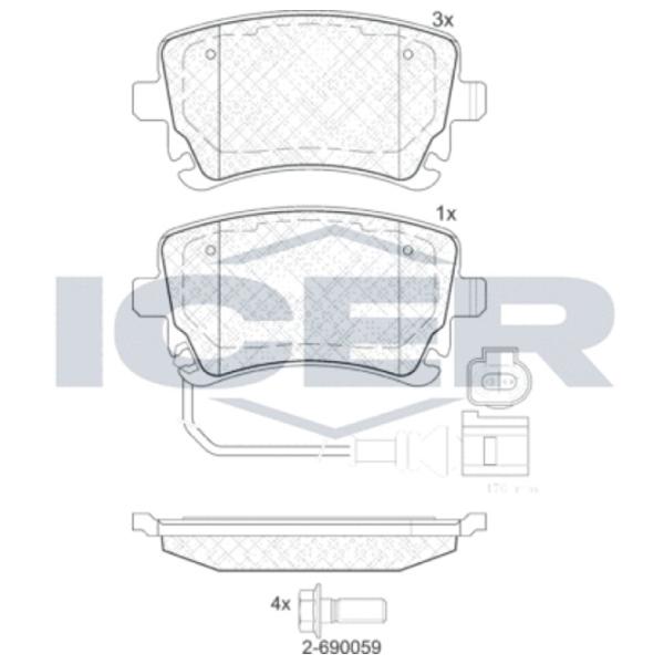 Тормозные колодки Icer 181674-203 задние/ дисковые photo 2 Тормозные колодки Icer 181674-203 задние/ дисковые photo 2