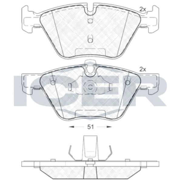 Тормозные колодки Icer 181683 передние/ дисковые photo 2 Тормозные колодки Icer 181683 передние/ дисковые photo 2