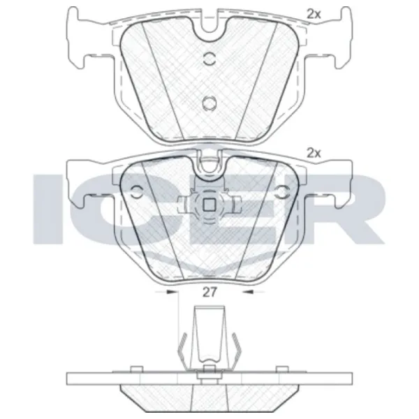 Тормозные колодки Icer 181684 задние/ дисковые photo 2 Тормозные колодки Icer 181684 задние/ дисковые photo 2