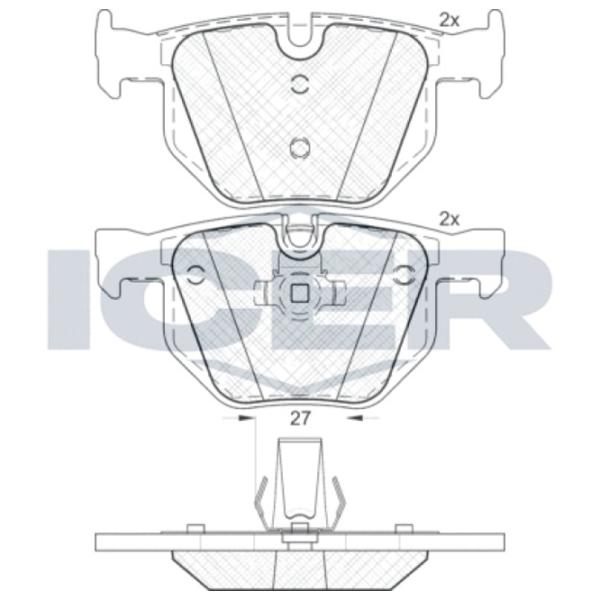 Тормозные колодки Icer 181684 задние/ дисковые photo 2 Тормозные колодки Icer 181684 задние/ дисковые photo 2