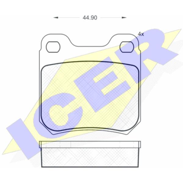 Plăcuțe de frână Icer 180692 spate/ disk photo 2 Plăcuțe de frână Icer 180692 spate/ disk photo 2