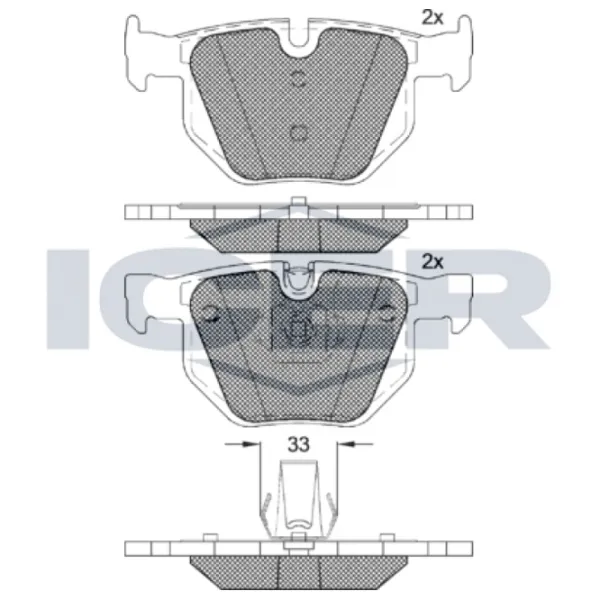 Plăcuțe de frână Icer 181685-202 spate/ disk photo 2 Plăcuțe de frână Icer 181685-202 spate/ disk photo 2