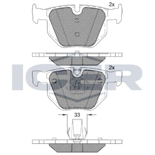 Plăcuțe de frână Icer 181685-202 spate/ disk photo 2 Plăcuțe de frână Icer 181685-202 spate/ disk photo 2
