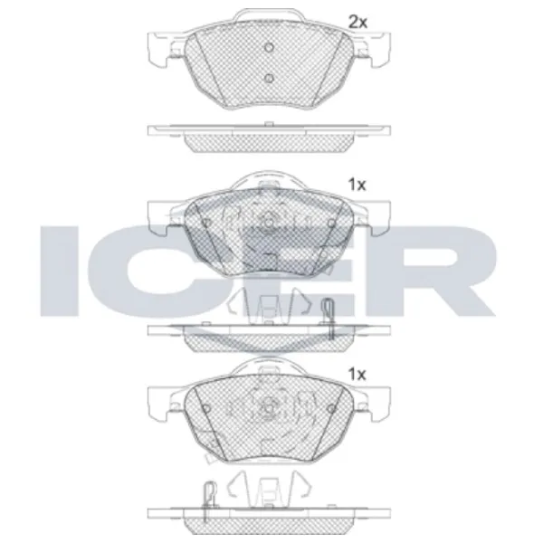 Тормозные колодки Icer 181695 передние/ дисковые photo 2 Тормозные колодки Icer 181695 передние/ дисковые photo 2