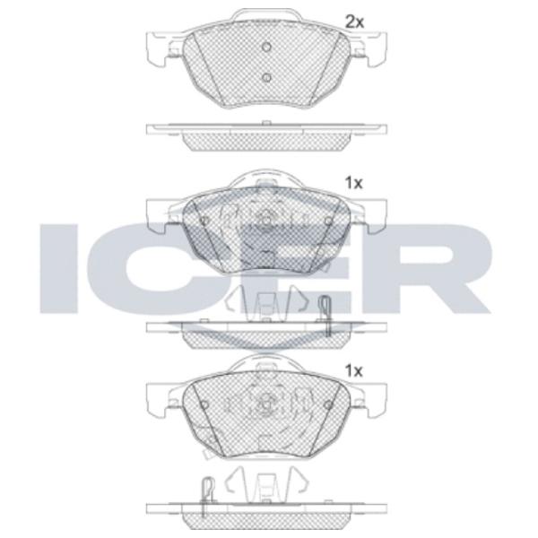 Тормозные колодки Icer 181695 передние/ дисковые photo 2 Тормозные колодки Icer 181695 передние/ дисковые photo 2