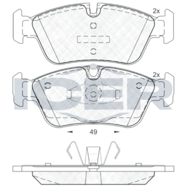 Тормозные колодки Icer 181698 передние/ дисковые photo 2 Тормозные колодки Icer 181698 передние/ дисковые photo 2