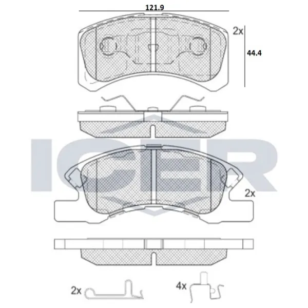 Тормозные колодки Icer 181701-208 передние/ дисковые photo 2 Тормозные колодки Icer 181701-208 передние/ дисковые photo 2