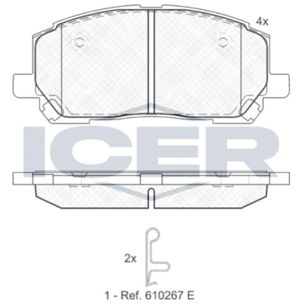 Тормозные колодки Icer 181705 передние/ дисковые photo 2 Тормозные колодки Icer 181705 передние/ дисковые photo 2