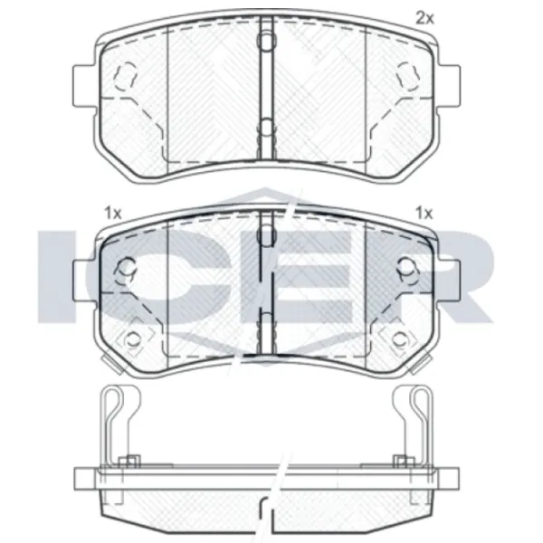 Plăcuțe de frână Icer 181712 spate/ disk photo 2 Plăcuțe de frână Icer 181712 spate/ disk photo 2