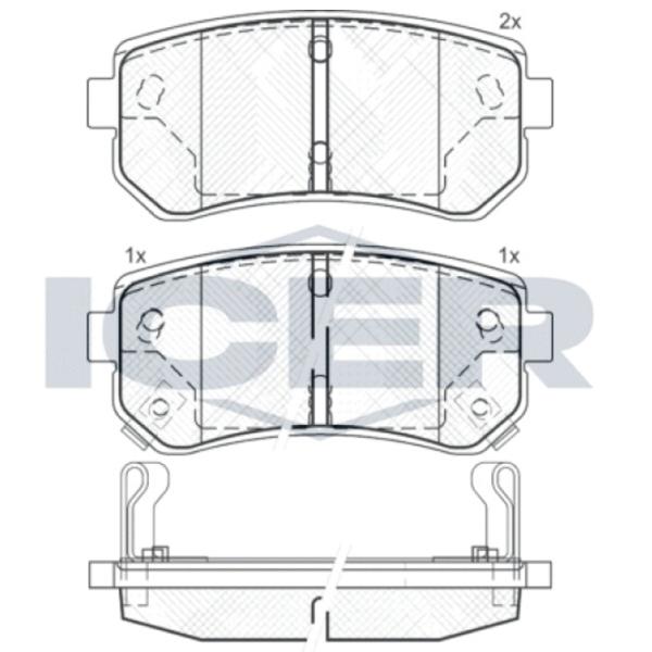 Plăcuțe de frână Icer 181712 spate/ disk photo 2 Plăcuțe de frână Icer 181712 spate/ disk photo 2