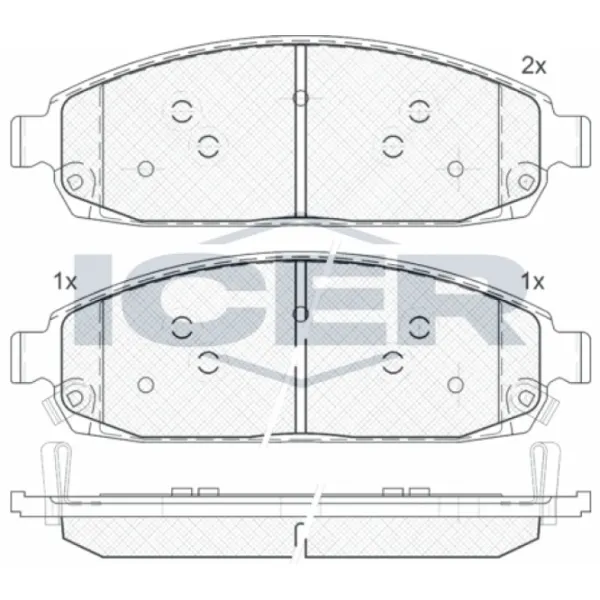 Plăcuțe de frână Icer 181713 față/ disk photo 2