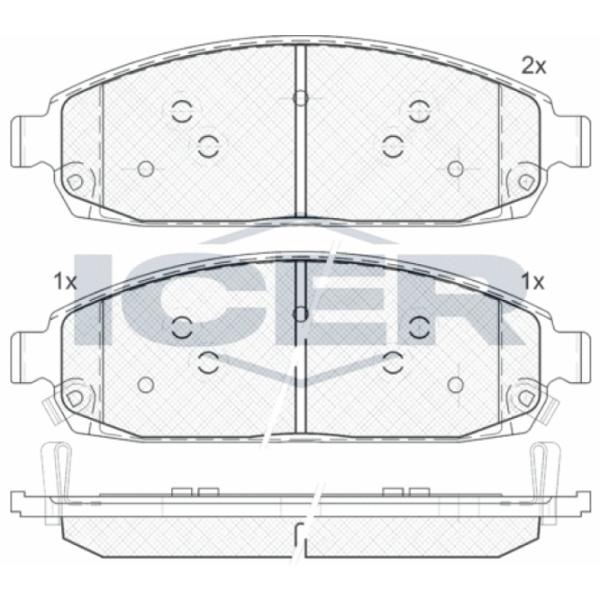 Plăcuțe de frână Icer 181713 față/ disk photo 2