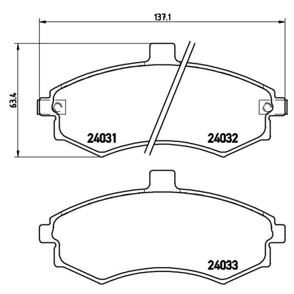 Тормозные колодки Brembo P 30 020 передние/ дисковые photo 2 Тормозные колодки Brembo P 30 020 передние/ дисковые photo 2