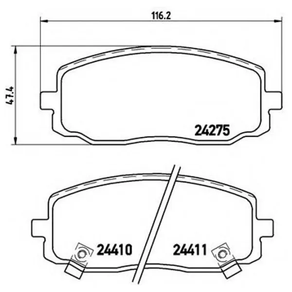 Тормозные колодки Brembo P 30 032 передние/ дисковые photo 2 Тормозные колодки Brembo P 30 032 передние/ дисковые photo 2