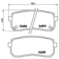 Plăcuțe de frână Brembo P 30 035 spate/ disk photo 2