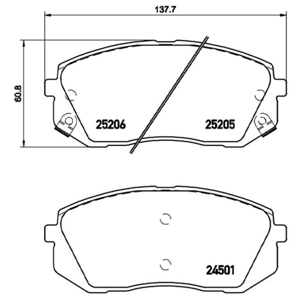 Тормозные колодки Brembo P 30 056 передние/ дисковые photo 2 Тормозные колодки Brembo P 30 056 передние/ дисковые photo 2
