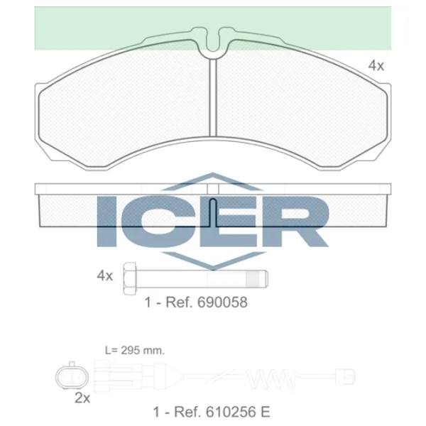 Тормозные колодки Icer 141208-200 передние/ дисковые photo 2 Тормозные колодки Icer 141208-200 передние/ дисковые photo 2